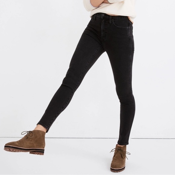 Madewell Denim - Madewell 10 High-Rise Skinny Jeans Washed Black